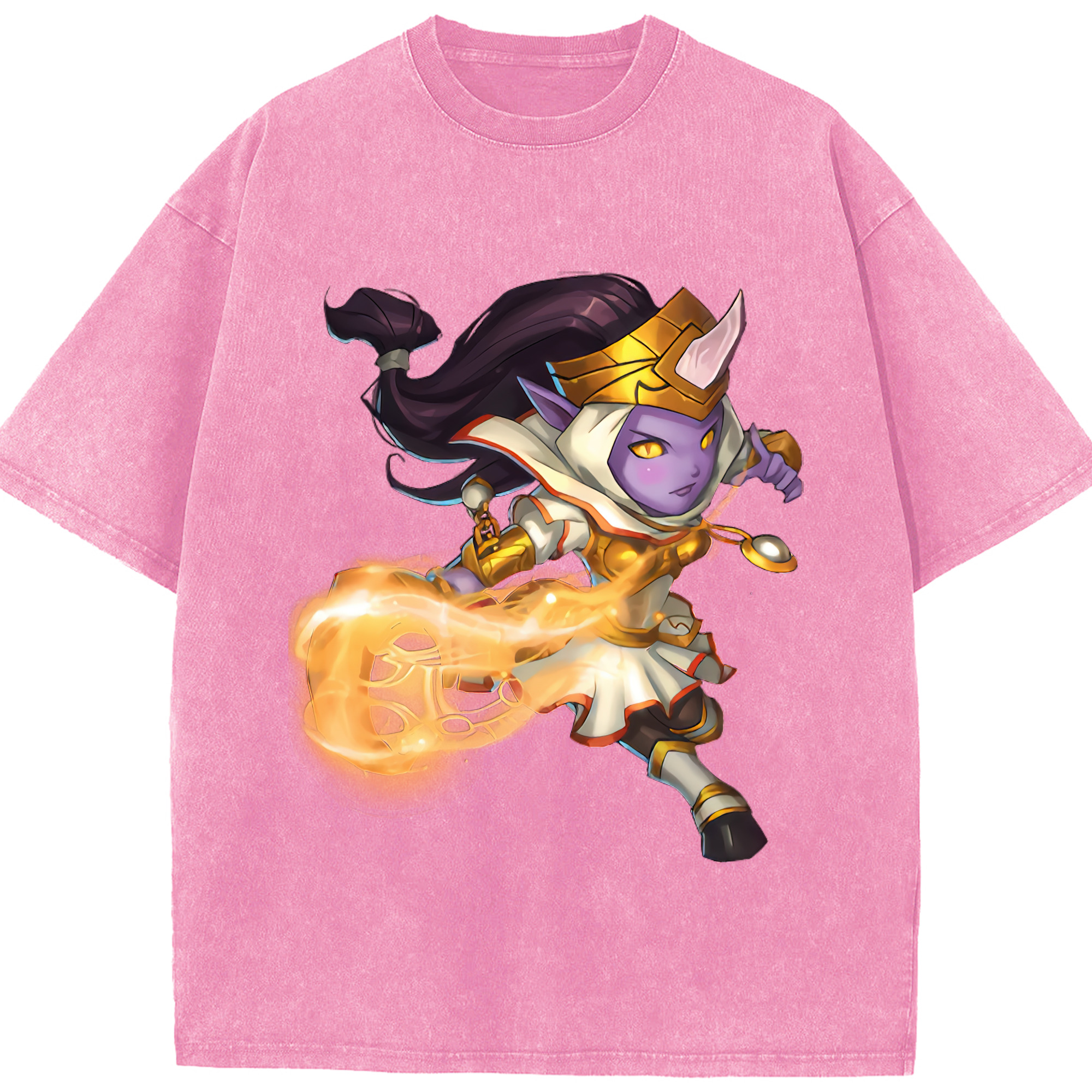 リーグ・オブ・レジェンド League of Legends LOL 綿100% ヴィンテージ風 半袖Tシャツ（フロントプリント）